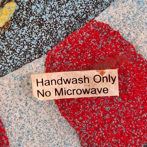 Fused Art Glass 13" Square Blue Clear Serving Platter Nautical