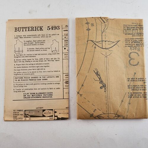 Butterick 5493 Vintage Sewing Pattern '70s Half Size Women One-Piece Dress 18½