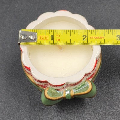Avon Peppermint Tealight Holder Green Christmas Ribbon 2.5" Vintage China