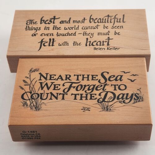 Black and White Motivational Sayings Wood Mounted Rubber Stamps Set of 2
