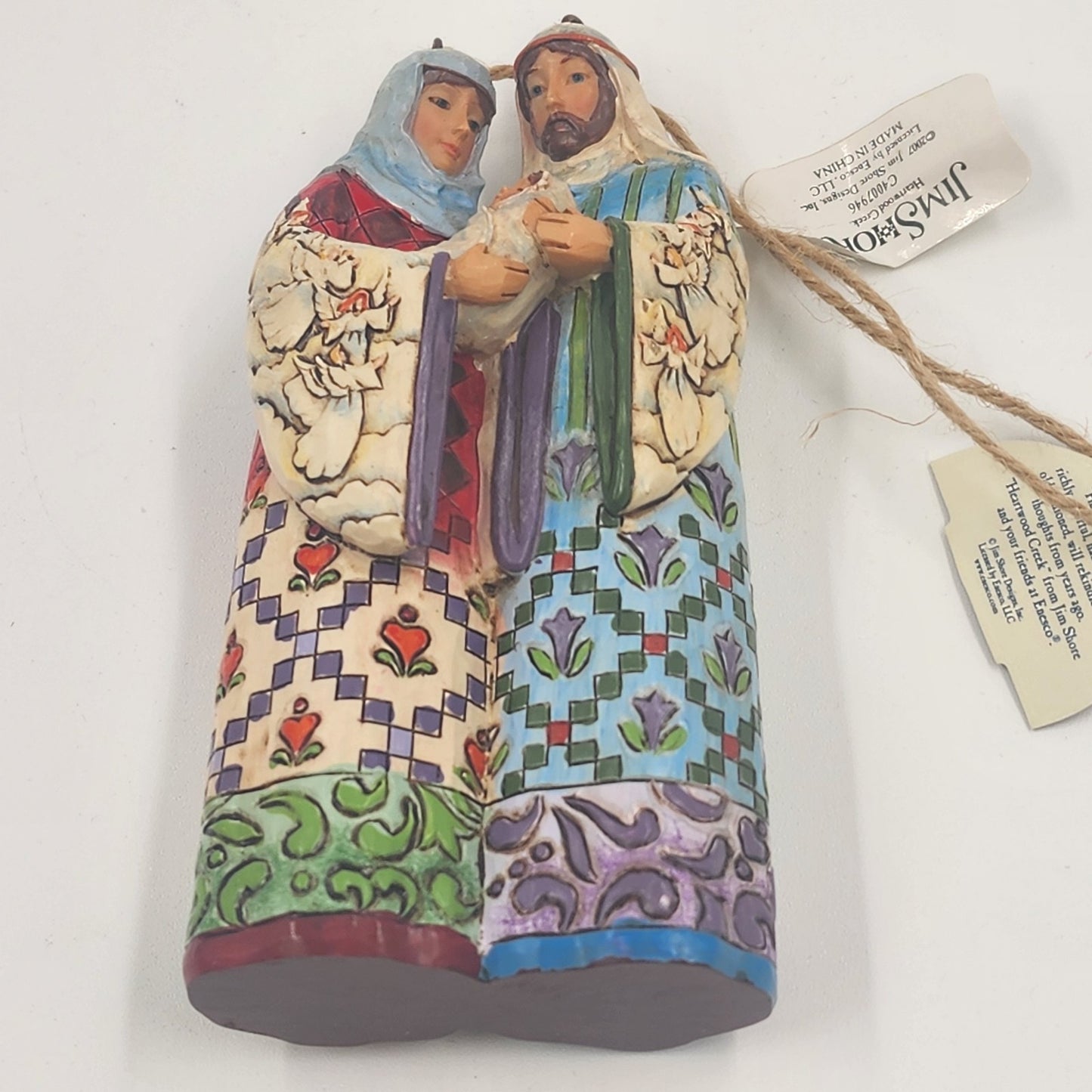 Jim Shore Holy Family Hanging Ornament Christmas Nativity 5" Resin 2007