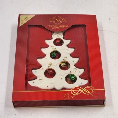 Jolly Jingle Christmas Ornament by Lenox Porcelain Gold Trim 5"x6.25" w Box 2010