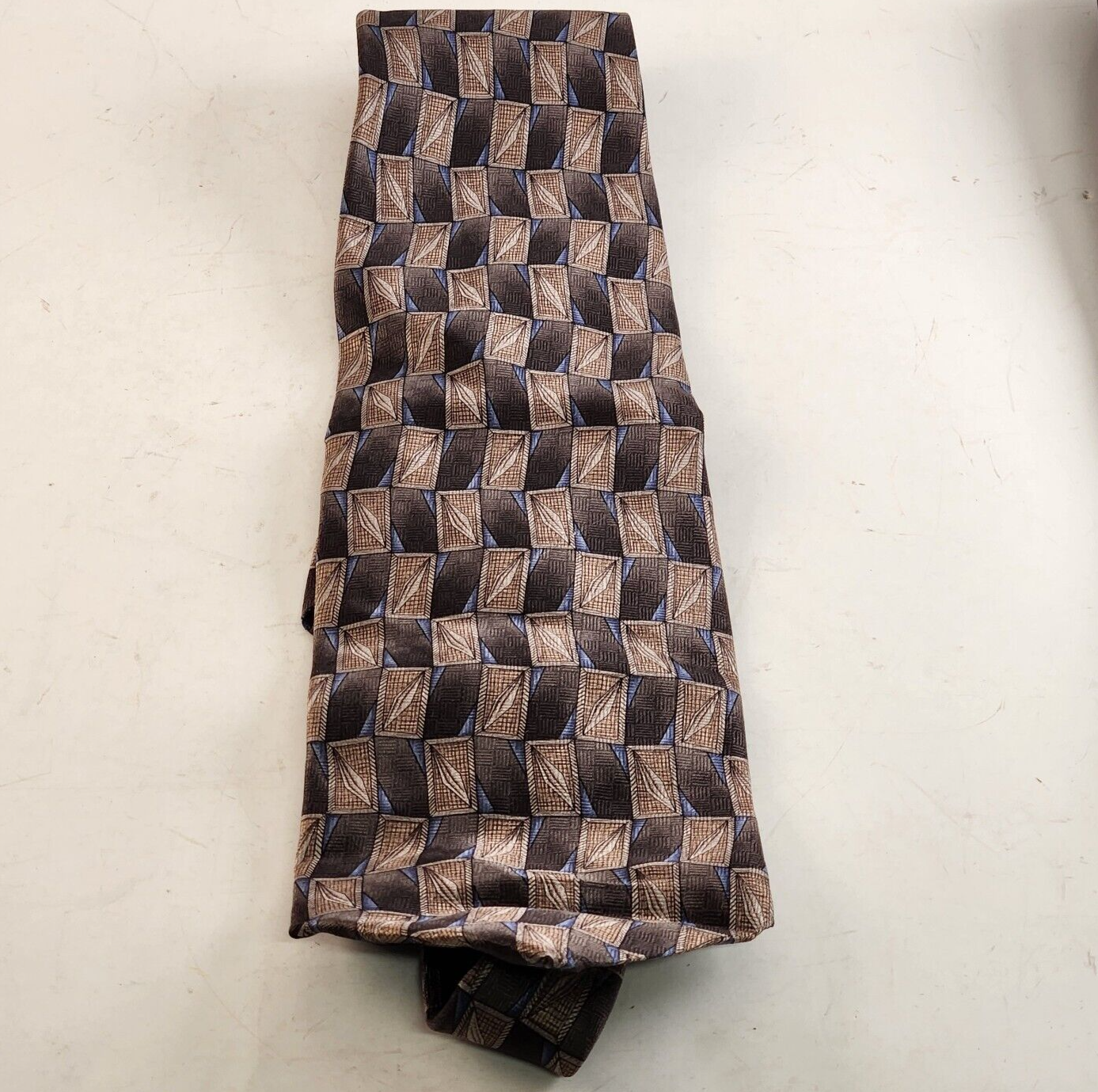 7 Pc Men's Ties 1980s 1990s Necktie Vintage Modern Silk Blowns Grays Print Solid