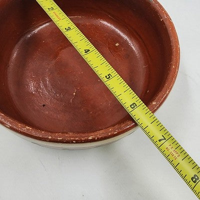 Mexican Terra Cotta Redware Pottery Hand Painted Nesting Bowl Clay Primitive