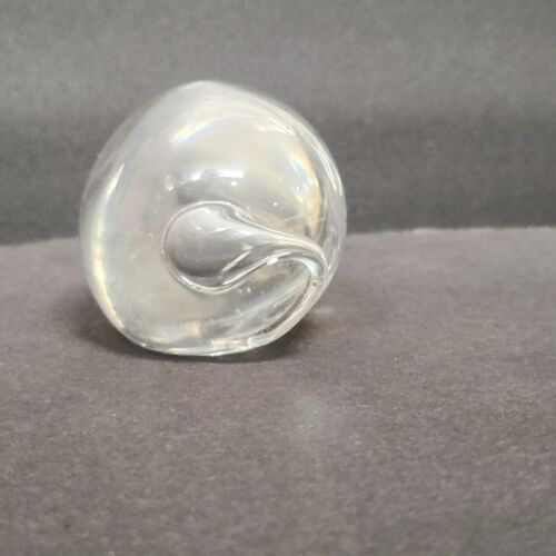 Art Glass Mouse Clear Hand Blown Paperweight Figurine 4" Long Vintage
