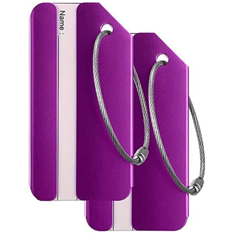 Set 4 Aluminum Luggage Tags Business Card Holder Travel Privacy Cover NEW