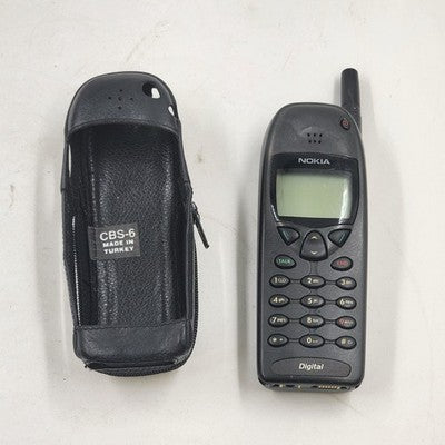 Nokia 6185 Black Mobile Phone with Case & Charger As Is Vintage Collectors Item