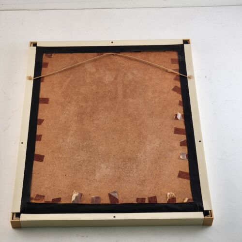 Framed Yarn Needlepoint Crewel Art Retro Kitchen Love 15"x11" MCM 60s Mod