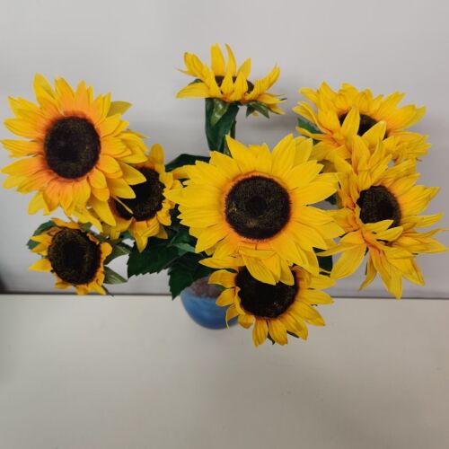 Lot Silk Flowers Sunflower Baby Breath Mums Bouquet Centerpiece 50+ buds NO VASE