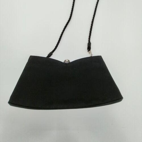 Gino Aldrovandi Black Sparkly Evening Purse with Rhinestones Shoulder Bag 10"x6"