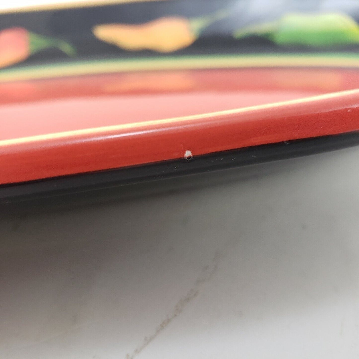 Clay Art Oval Serving Platter Jalapeno Pattern 19"x8" by StoneLite Hand Painted