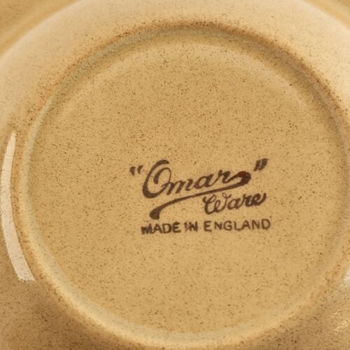 England Stoneware Bowl Cereal Omar Ware English Beige Orange Trim 6"