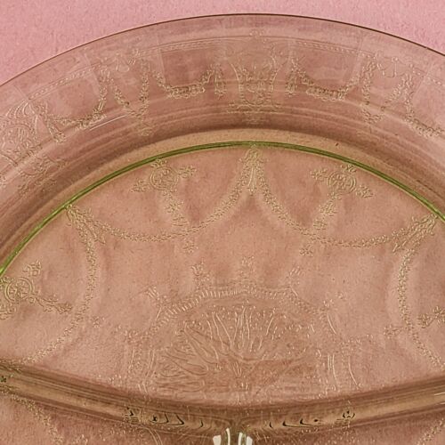 Anchor Hocking Grill Plate Green Uranium Depression Glass Cameo Ballerina Design