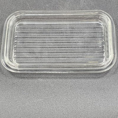 Pyrex 502-C Ribbed Lid Cover Clear Rectangle Glass Refrigerator Dish 6.8"x4.25"