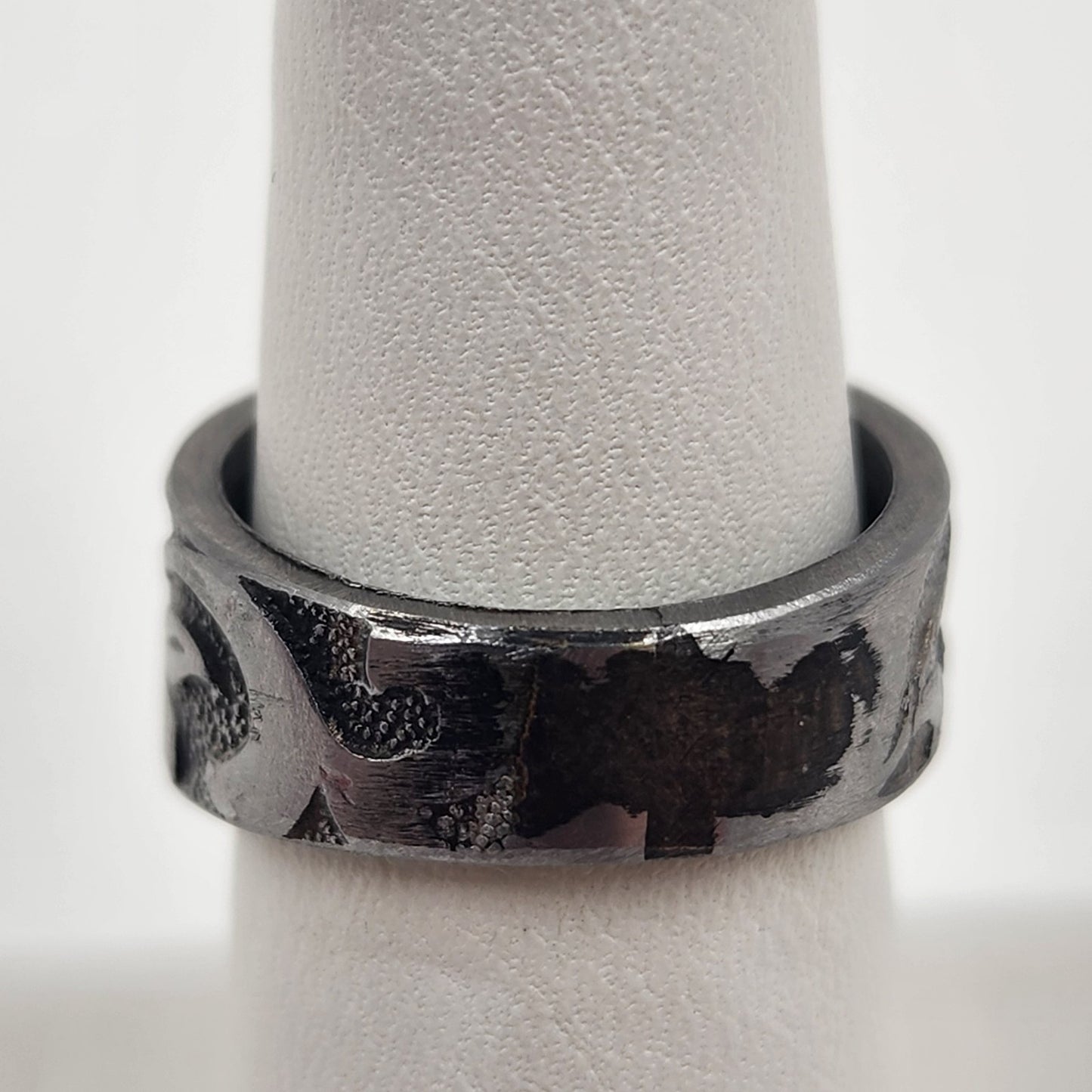 Silver Tone Ornate Band Ring Size 6.75 Filigree Scrollwork Design
