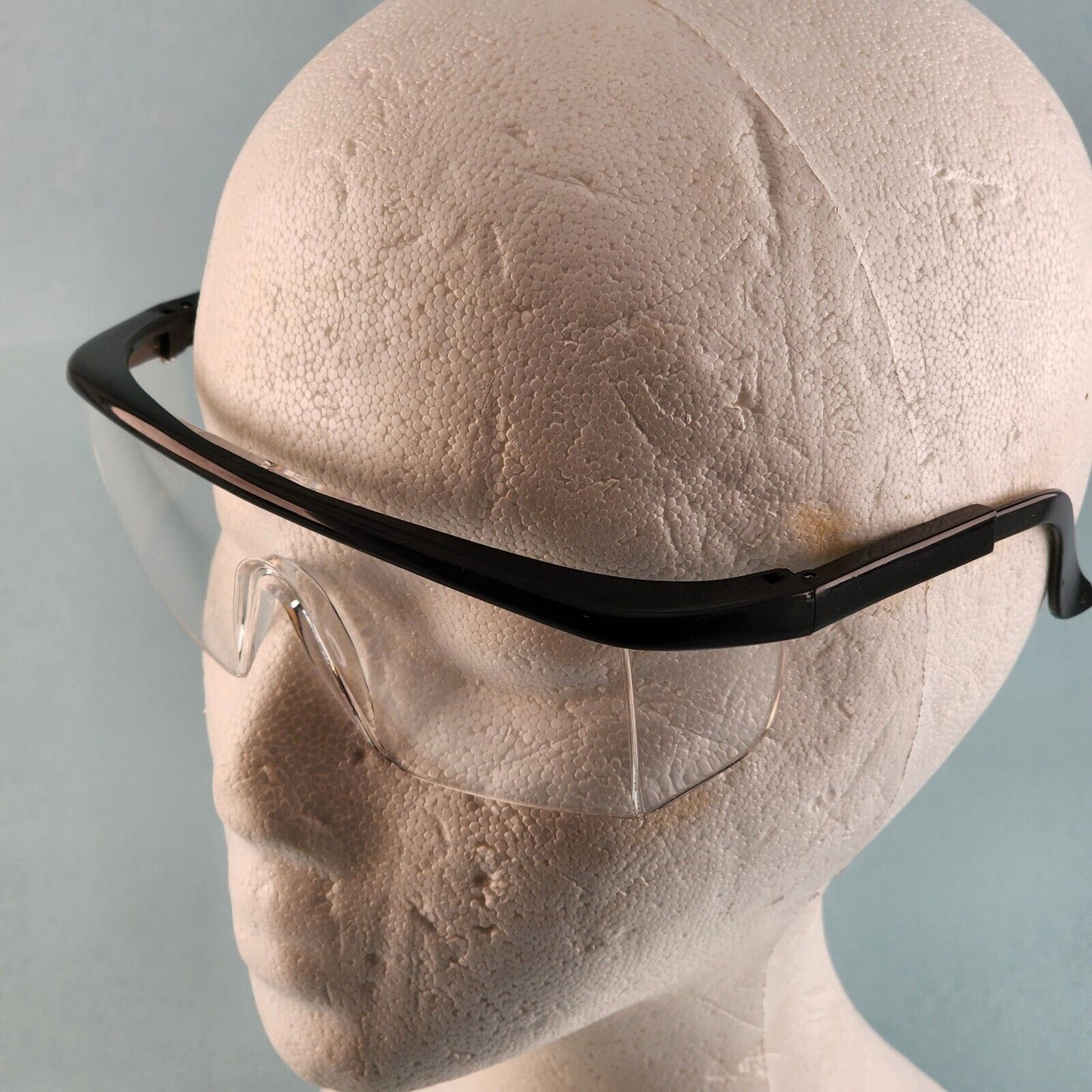 ERB Sting Ray Safety Glasses Half Frame Telescoping Temples UV Protection Z87.1+ (Black, Clear & Untreated)