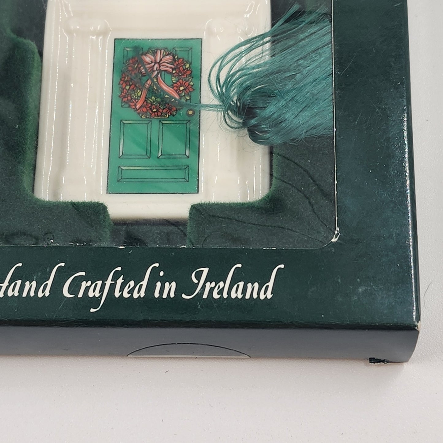 NEW Belleek Dublin Doors Green Christmas Ornament Irish Fine Parian China 2293