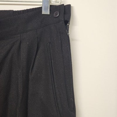SK & Company Solid Black Silk Pleated Front Dress Pants Size 12 Side Zip China