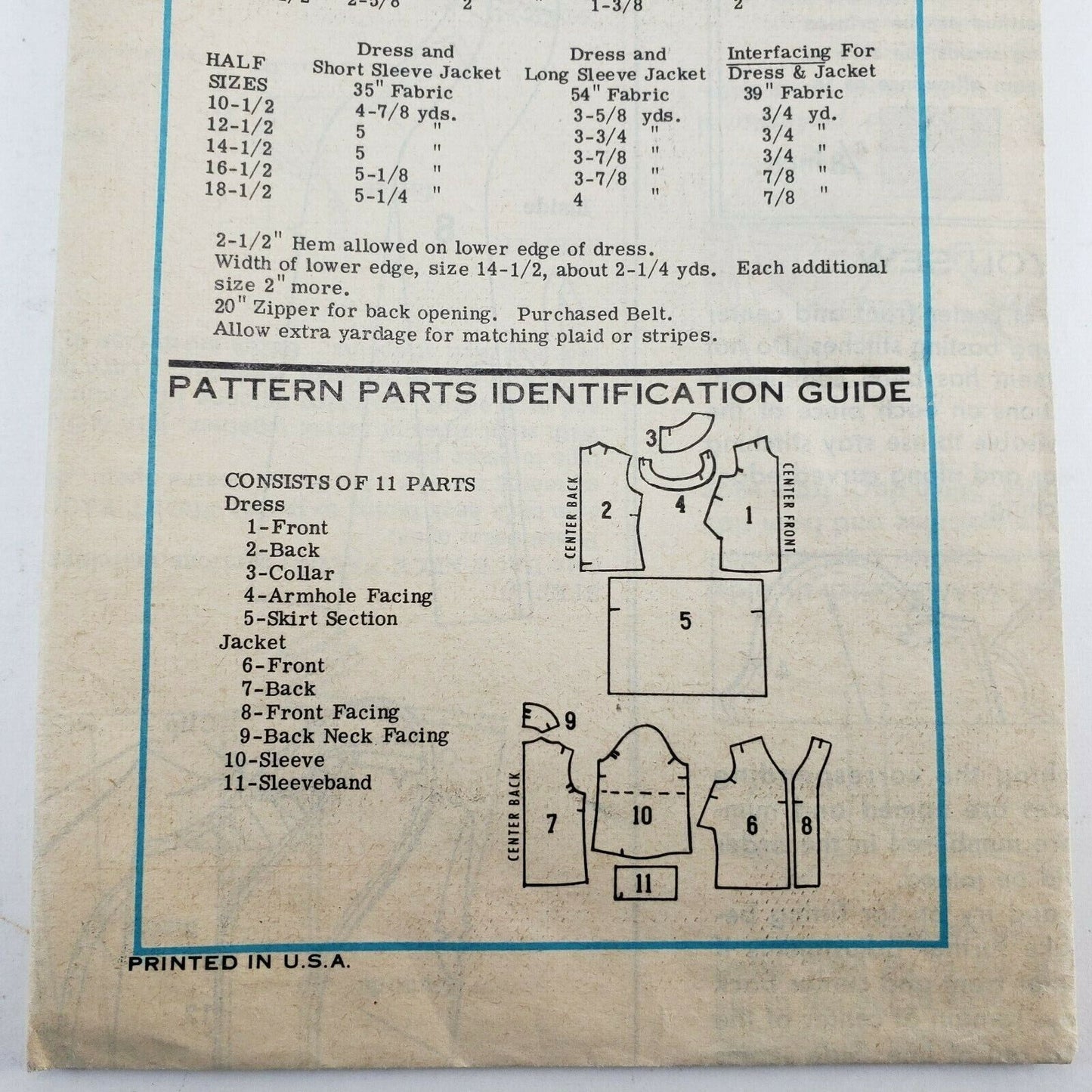Printed Pattern 4565 Size 16½ Vintage Mail Order Sewing Pattern 1973 Dress Cut