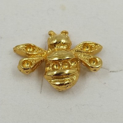 Gold Tone Honey Bee Bumble Bug Lapel Tie Tack Pin Brooch Jewelry Insect Figure