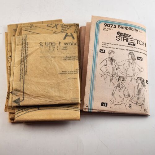 Simplicity 9075 Vintage Sewing Pattern Misses Cardigan Pullover Vest Size K