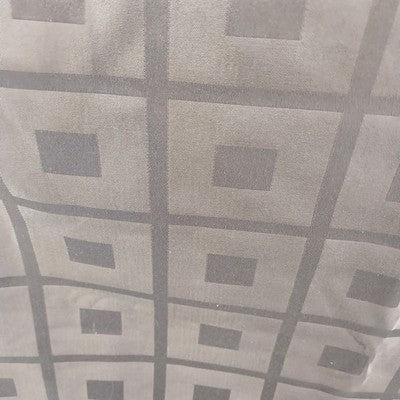 Brown Tablecloth 82" x 56" Old Square Polyester Fabric Double Block Pattern Tan