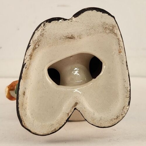Porcelain Girl Figurine Carrying Flowers with Daddy's Slippers Unmarked 5" 1950s