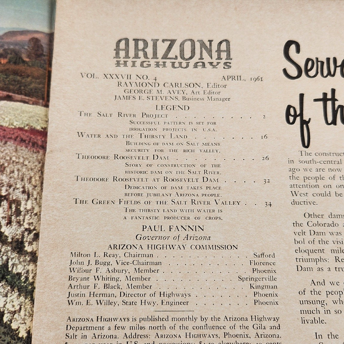 Arizona Highways 1961 April Edition Water and The Thirsty Land Ted Roosevelt Dam