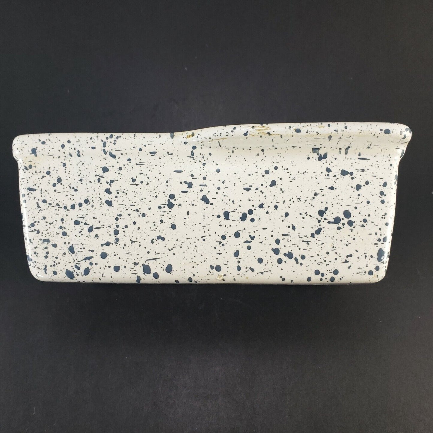 Dr Douglas Wonder Little Loafer Bread Baking Pan Blue Splatter Ware Vintage 8¾"