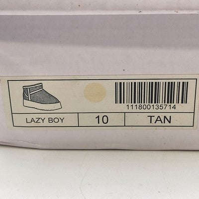 Mata Shoes Tan Lazy Boy Boots Size 10 Faux Fur Lined Blinged Design New China