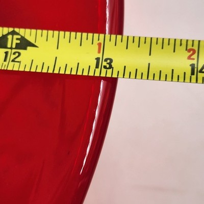 IKEA ÄKTAD Ruby Red Flashing Cake Stand 13" Glass Top Clear 5" Pedestal Base