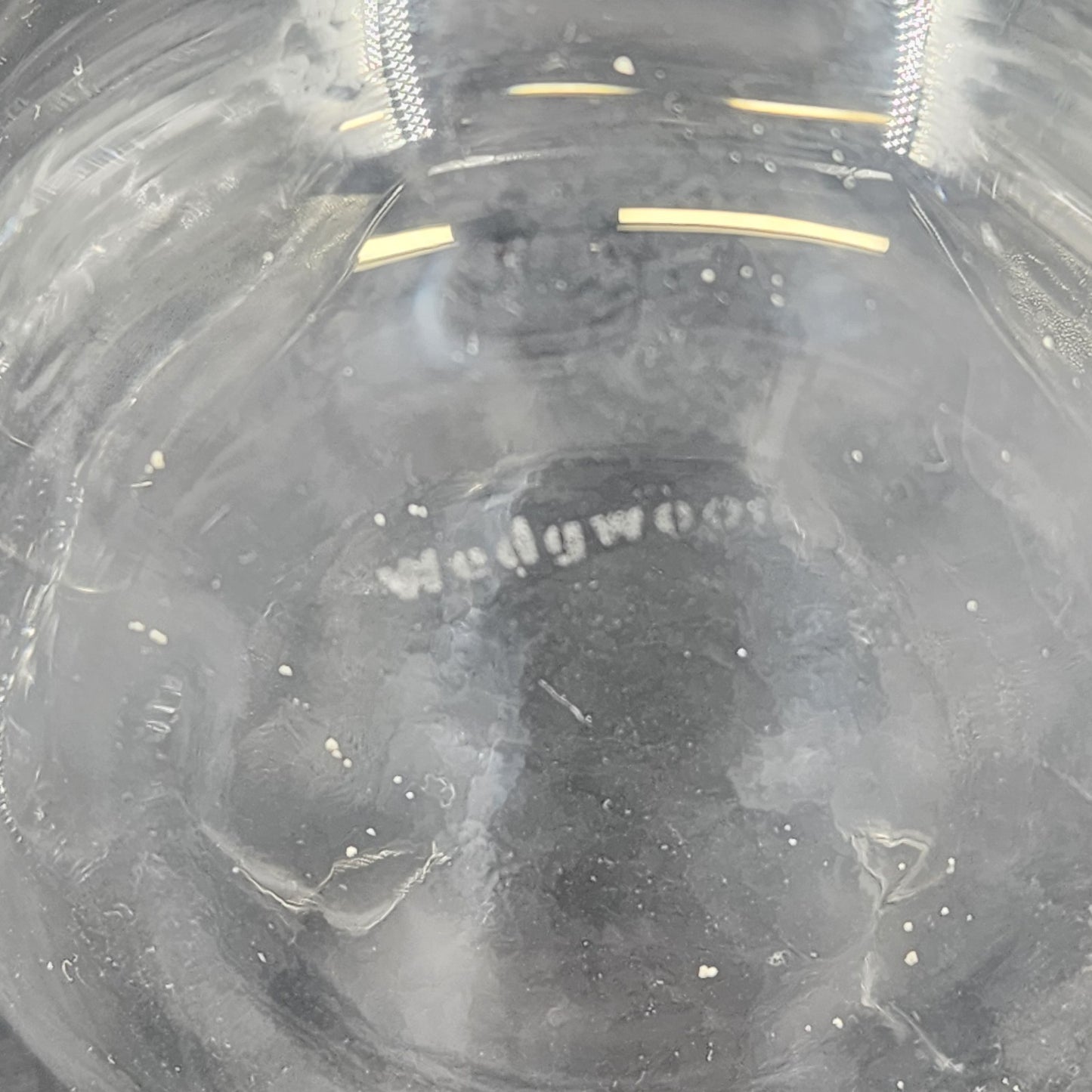 Wedgwood Clear Crystal Glass Bud Vase 7.5 Inch Tall Bulb Base Flared Top