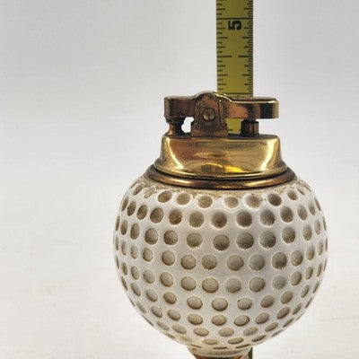 Swank Golf Ball Table Lighter Japan 1960s Ceramic 4" Needs Fluid & Flint Vintage