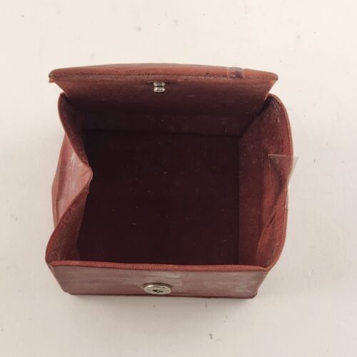 Leather India Coin Purse Fold Up Snap Close Mother Child Tagged Vintage 1960s