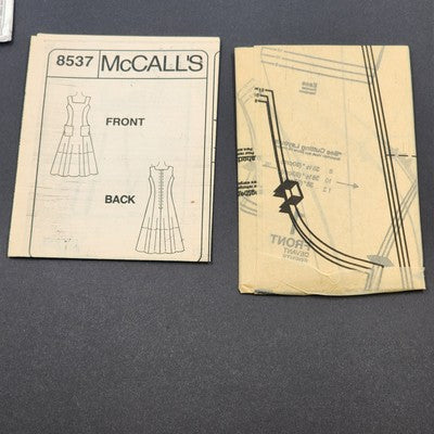 McCalls 8537 Vintage Sewing Pattern 1996 Uncut 2-Hr Pleated Jumper Size B 8-12