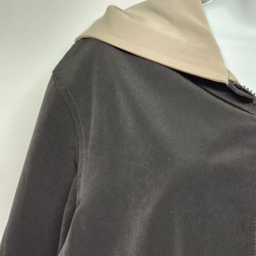 Fleet Street Reversible Women's Hooded Coat Beige/Black Full Zip Size Medium