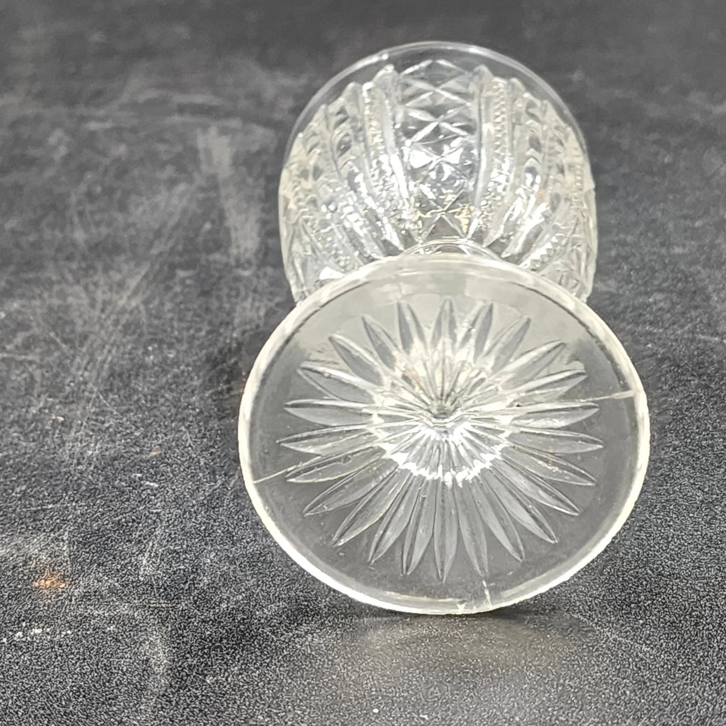 7 Cordial Shot Glasses Clear Pedestal Early American Pattern Glass Assorted 4"