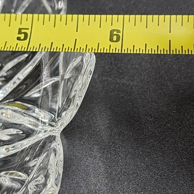 Federal Clear Glass Sunburst Petal Floral Sunflower Trinket Bowl 5.75" 1950s