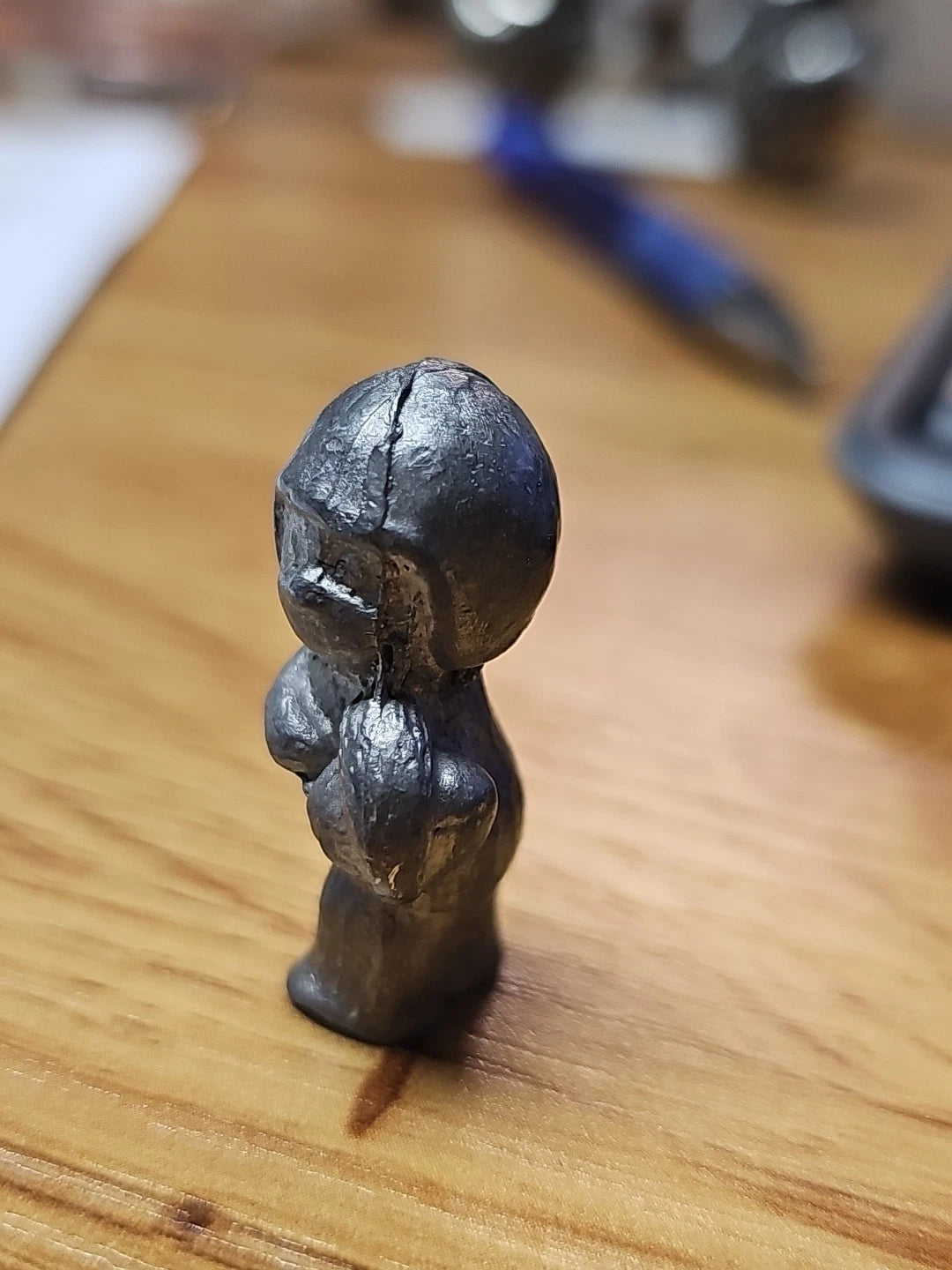 Mini Pewter Football Player Bear Figurine 1.5" Sports Collectible Vintage