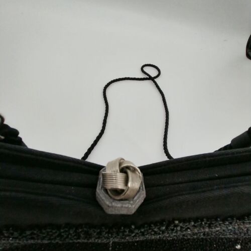 Gino Aldrovandi Black Sparkly Evening Purse with Rhinestones Shoulder Bag 10"x6"