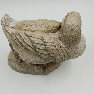 Midori Studio Concrete Carved Sleeping Goose Duck 8.5" Vintage
