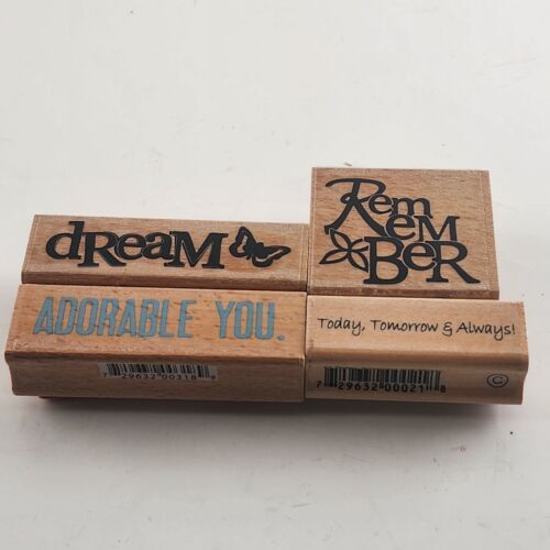 Hampton Art Set of 4 Inspirational and Motivational Words Rubber Stamps