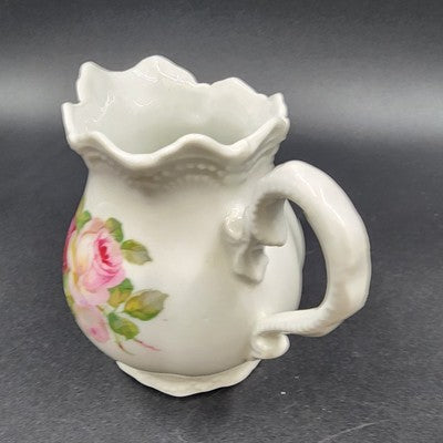 Leuchtenburg Creamer Pitcher with Pink Roses White Porcelain 3.75" Germany VTG