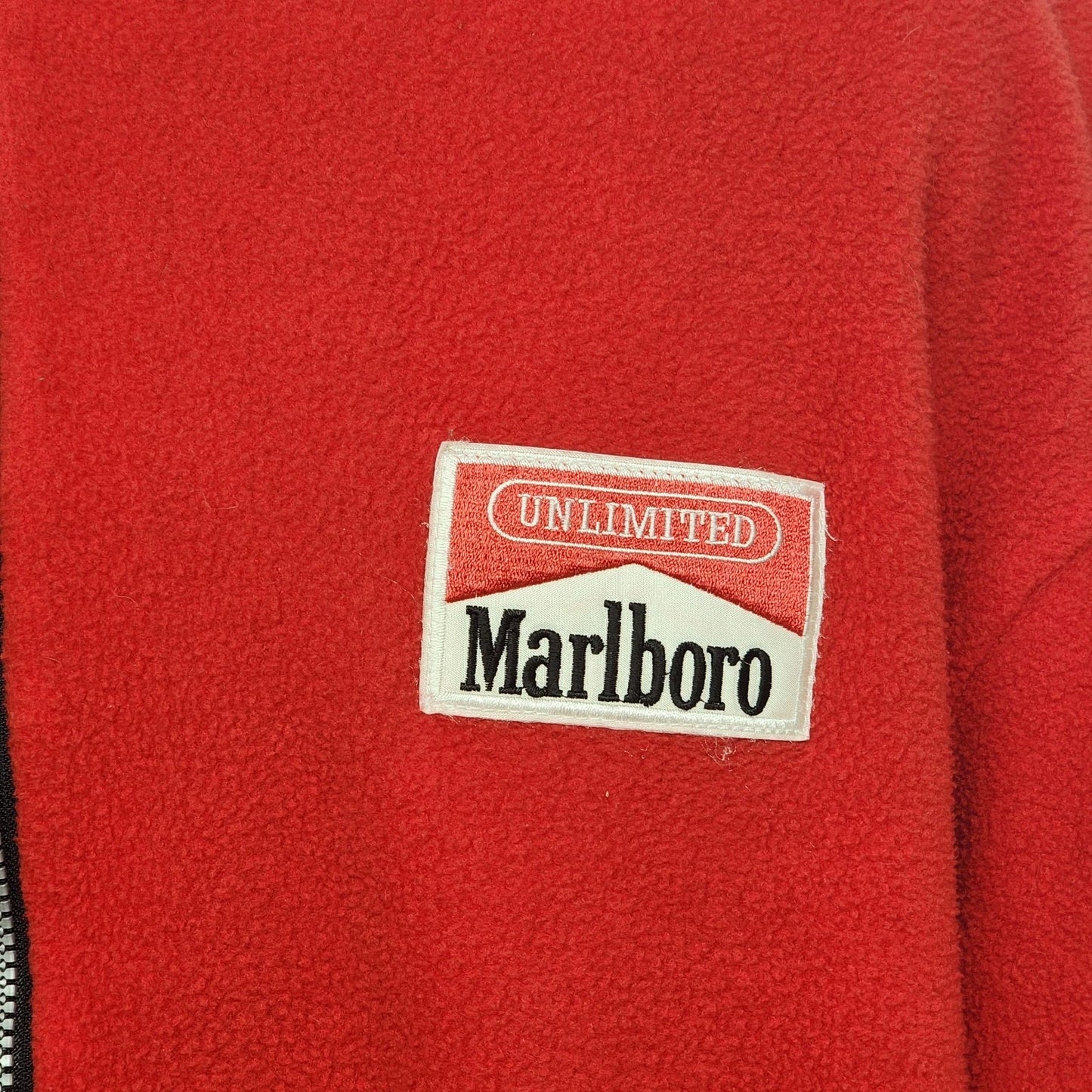 Marlboro Reversible Fleece Pullover Red & Black Plaid Men’s XL Half Zip 90s