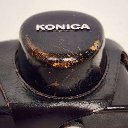 Konica EE-Matic Deluxe F 35mm Film Camera Hexanon 1:2.8 F=42mm AS IS Corrosion