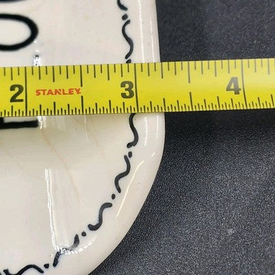 Set Of 2 Ceramic Measuring Scoops Measures Flour and Sugar Hand Painted Homemade