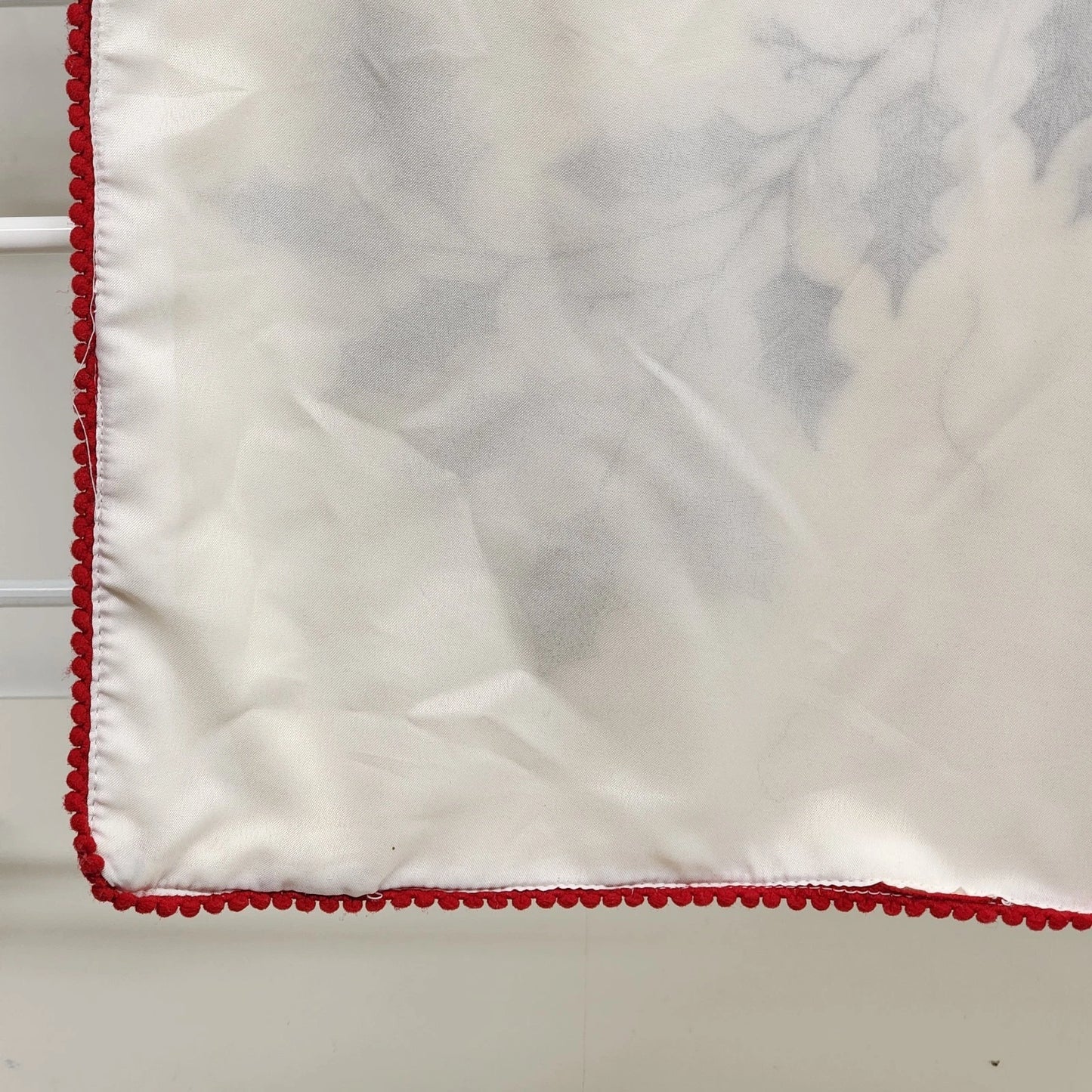 Artisan NY Home Table Runner Holly Bough Embroidered Red Trim 72"x18" Holiday