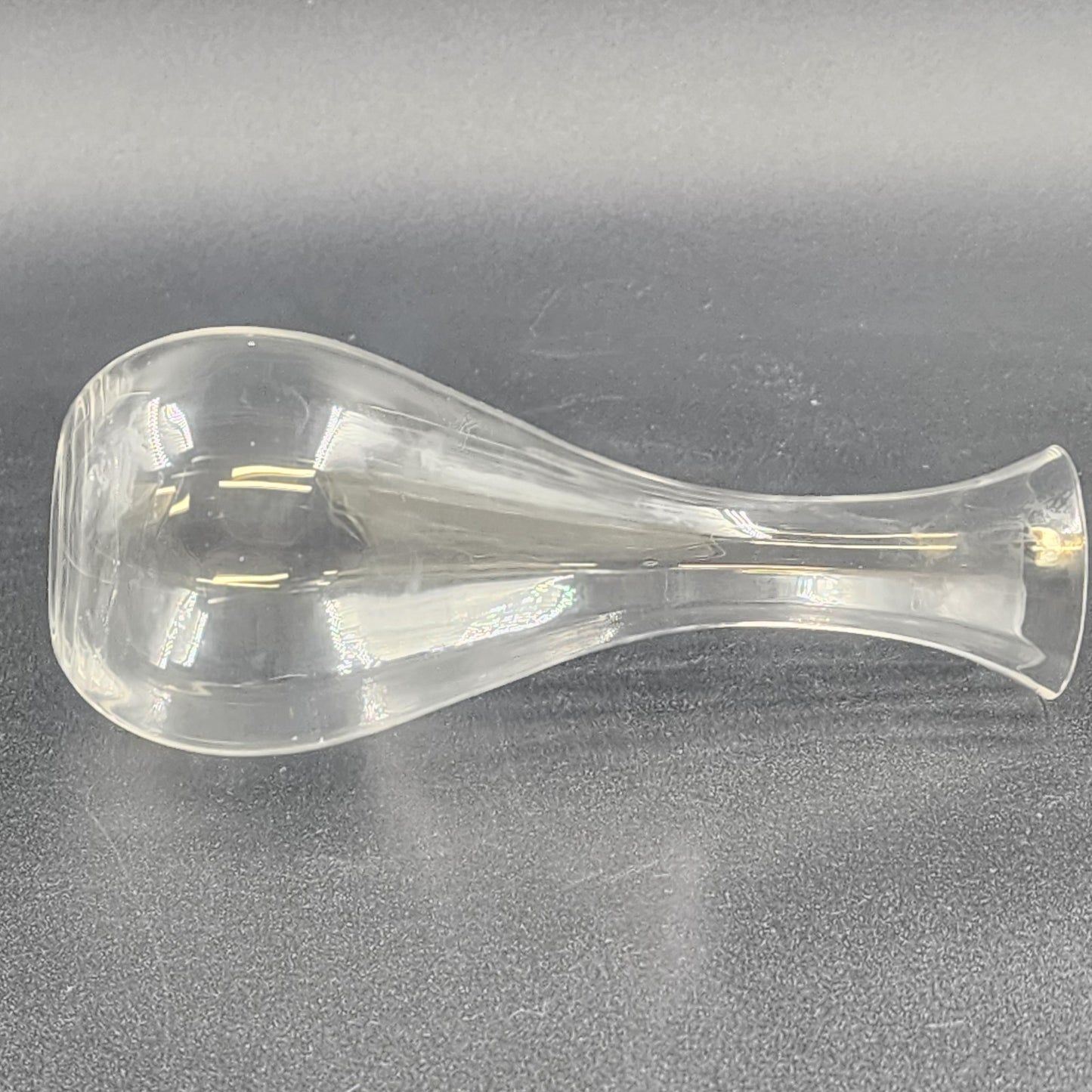 Wedgwood Clear Crystal Glass Bud Vase 7.5 Inch Tall Bulb Base Flared Top