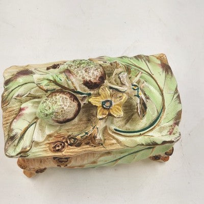 Vintage A Fairyland Trinket Box – 5.5" Hand-Painted Ceramic Jewelry Box, Mid-Century Japan MCM Whimsical Design