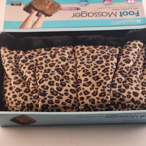 Health Touch Foot Massager And Vibration with Comfort Fabric Leopard Print NOS